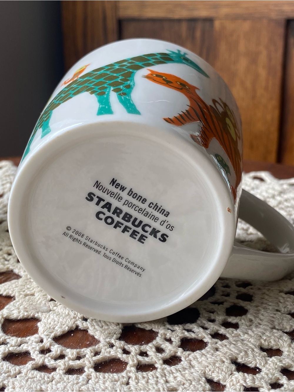 Ceramic Animal Stack Mug in Teal & Orange - Picture 6 of 7